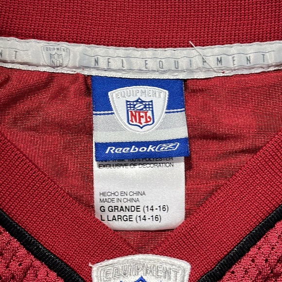 Youth Kids Large Football Jersey. Cardinals. Red & White. Fitzgerald - Picture 5 of 7